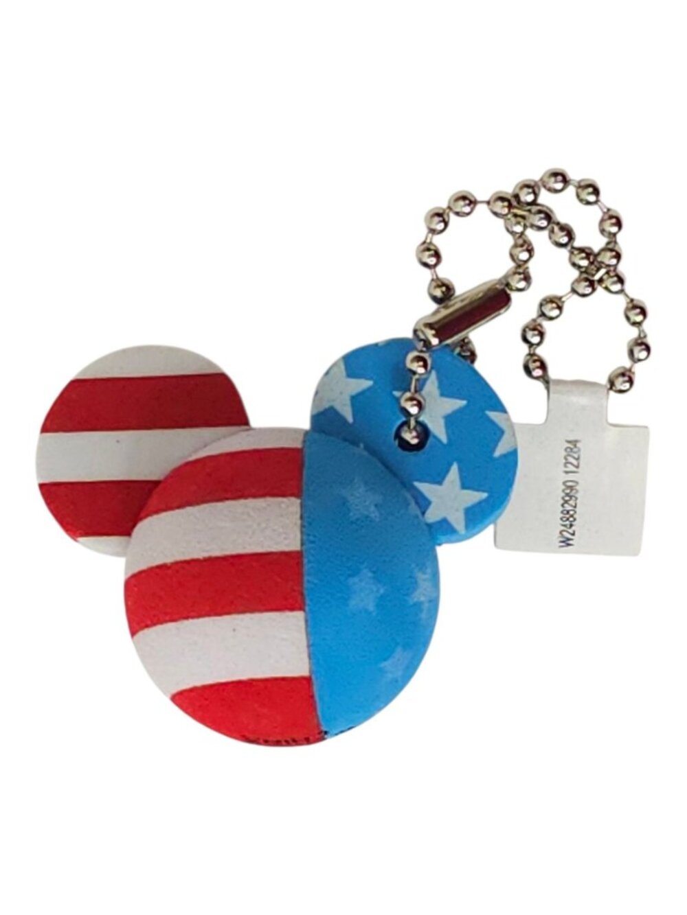 Disney Parks American Flag Mickey Mouse Ear Hat Keychain Charm Stars Stripes USA